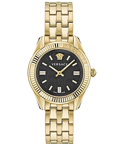 Versace Women's Greca Time Quartz Analog Gold Stainless Steel Bracelet Watch