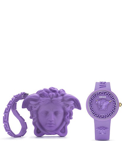 Versace Women's Medusa Pop Quartz Analog Silicone Strap Watch Set