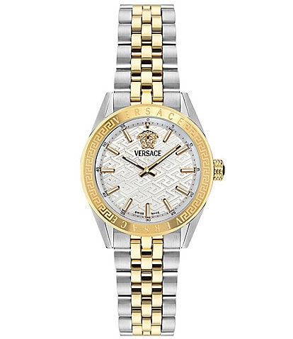 Versace Women's V-Code Quartz Analog Two Tone Stainless Steel Bracelet Watch