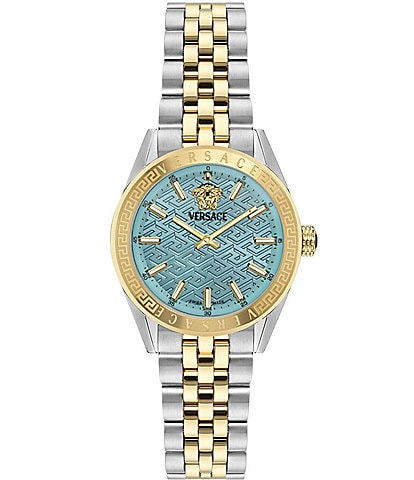 Versace Women's V-Code Quartz Analog Two Tone Stainless Steel Bracelet Watch