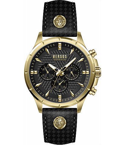 Versus by Versace Men Quartz Chronograph Lion Modern Leather Watch
