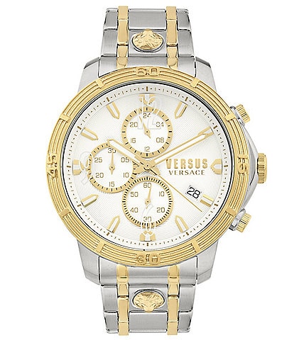 Versus By Versace Men's Bicocca Chronograph Two Tone Stainless Steel Bracelet Watch