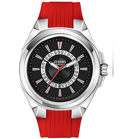 Versus By Versace Men's Revo Quartz Analog Red Silicone Strap Watch