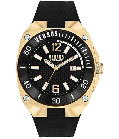 Versus By Versace Men's Stealth Quartz Analog Black Silicone Strap Watch