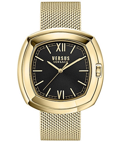 Versus By Versace Men's U and Me Quartz Analog Gold Stainless Steel Mesh Bracelet Watch