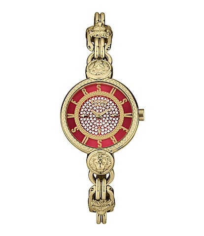 Versus By Versace Women's Les Docks Crystal Analog Anitque Gold Stainless Steel Bracelet Watch