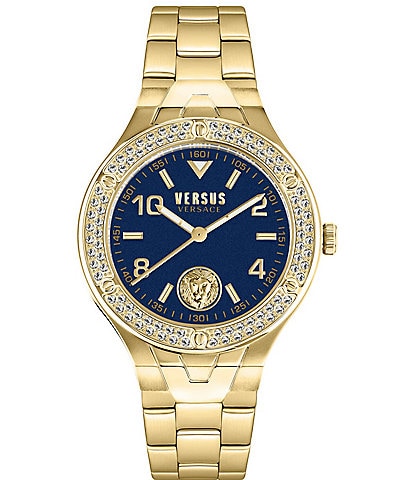 Versus By Versace Women's Vittoria Crystal Analog Gold Stainless Steel Bracelet Watch