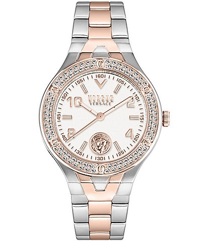Versus By Versace Women's Vittoria Crystal Analog Two Tone Stainless Steel Bracelet Watch