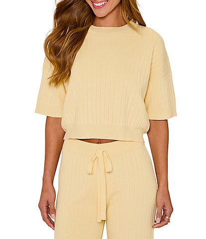 VICI Collection Coordinating Short Sleeve Boxy Sweater Tee