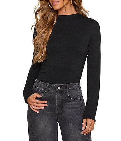 VICI Collection Mock Neck Long Sleeve Top