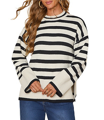 VICI Collection Mockneck Striped Sweater