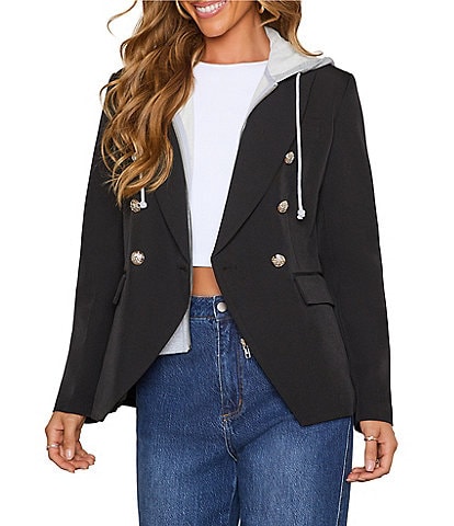 VICI Collection Outerwear Hooded Long Sleeve Blazer