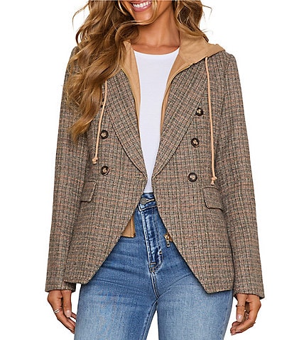 VICI Collection Outerwear Hooded Long Sleeve Blazer