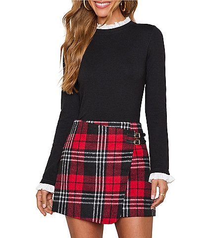 VICI Collection Woven Contrast Long Sleeve