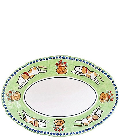 VIETRI Campagna Cane Dog Print Oval Platter
