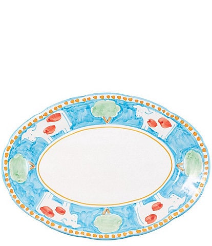 VIETRI Campagna Mucca Cow Print Oval Platter