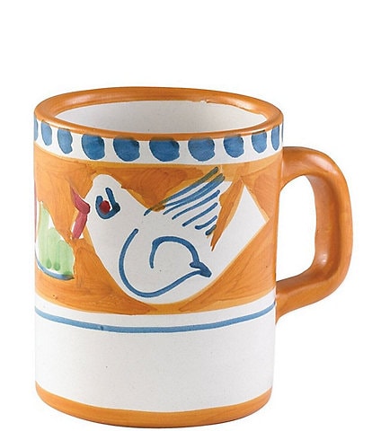 VIETRI Campagna Uccello Bird Print Coffee Mug