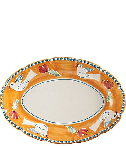 VIETRI Campagna Uccello Bird Print Oval Platter
