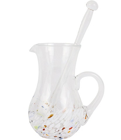 VIETRI Chiara White Pitcher And Stirrer Set