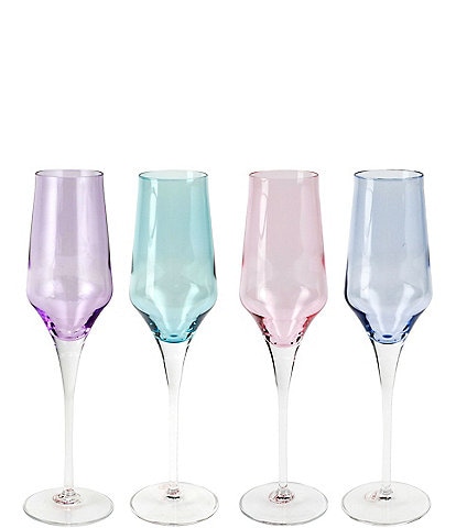 VIETRI Contessa Assorted Champagne Glasses, Set of 4