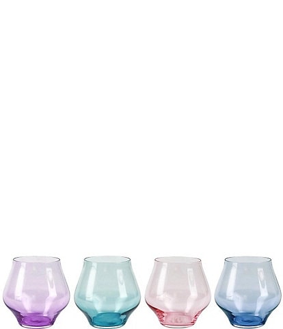 VIETRI Contessa Assorted Stemless Wine Glasses, Set of 4
