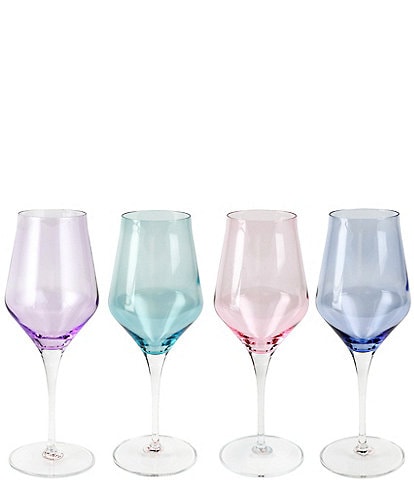 VIETRI Contessa Assorted Water Glasses,  Set of 4
