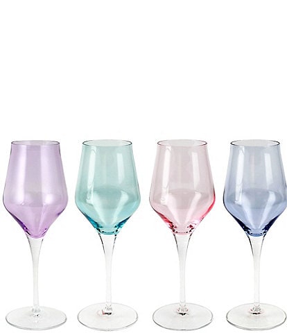 VIETRI Contessa Assorted Wine Glasses, Set of 4