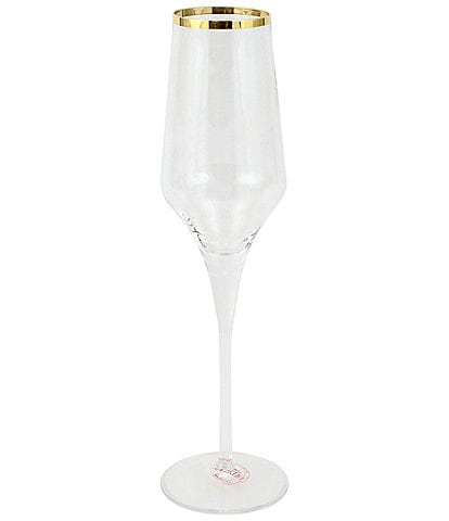 VIETRI Contessa Collection Gold or Platinum Champagne Flute Glass