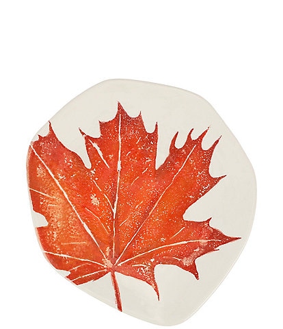 VIETRI Festive Fall Autunno Maple Leaf Salad Plate