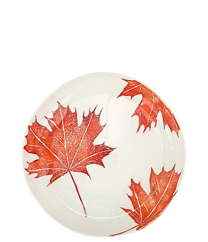 VIETRI Festive Fall Autunno Maple Leaves Round Shallow Bowl