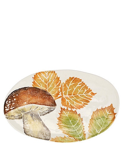 VIETRI Festive Fall Autunno Mushroom Small Oval Platter