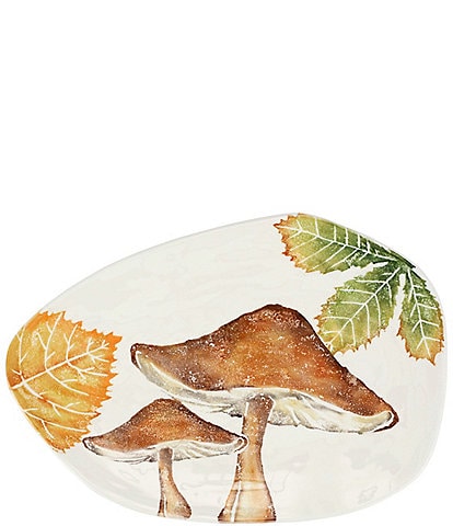 VIETRI Festive Fall Autunno Mushrooms Oblong Oval Platter