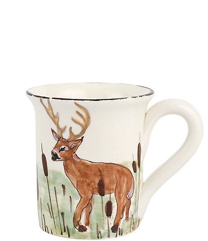 VIETRI Festive Fall Wildlife Deer Coffee Mug