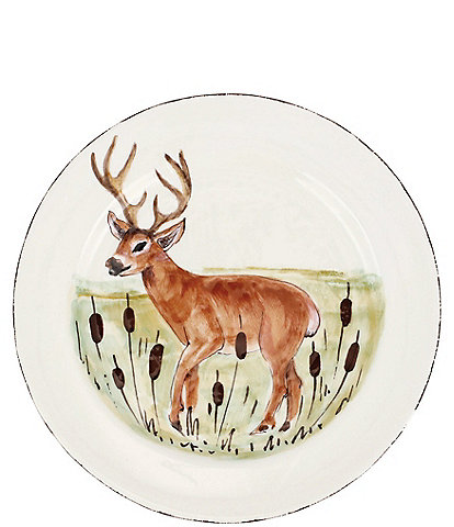 VIETRI Festive Fall Wildlife Deer Dinner Plate