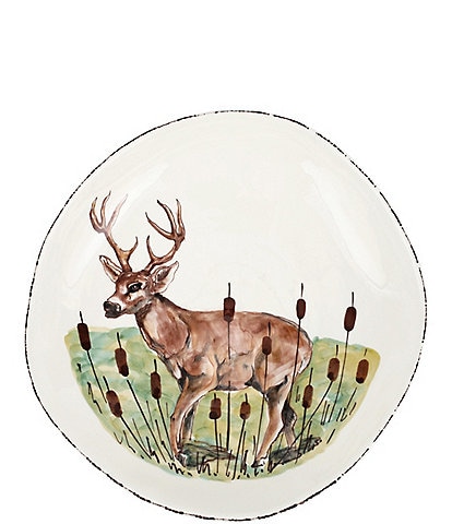 VIETRI Festive Fall Wildlife Deer Large Serve Bowl