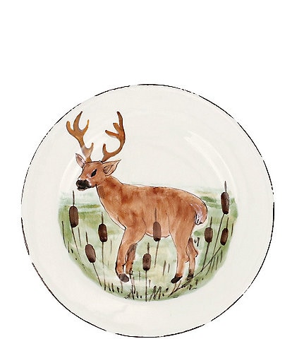 Vietri Festive Fall Wildlife Deer Salad Plate