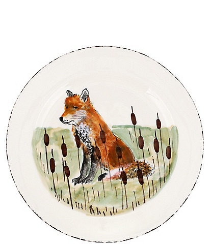 VIETRI Festive Fall Wildlife Fox Dinner Plate