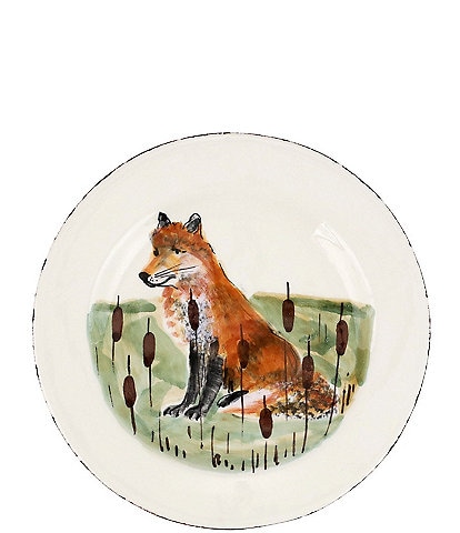 VIETRI Festive Fall Wildlife Fox Salad Plate