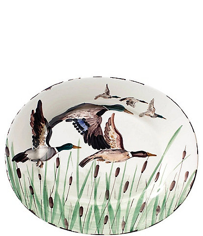 VIETRI Festive Fall Wildlife Mallard Oval Platter