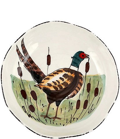 VIETRI Festive Fall Wildlife Pheasant Pasta Bowl