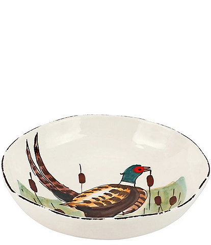 VIETRI Festive Fall Wildlife Pheasant Pasta Bowl