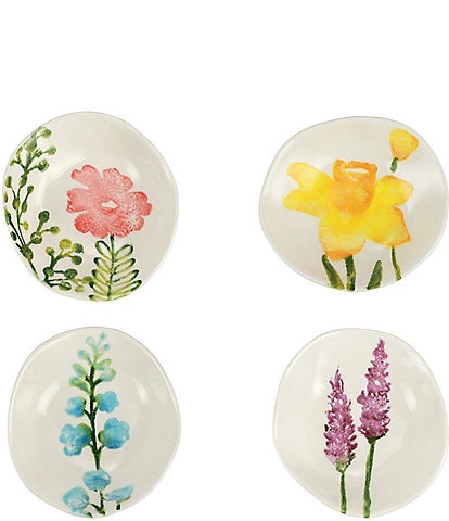VIETRI Fiori Di Campo Collection Floral Condiment Bowls, Set of 4