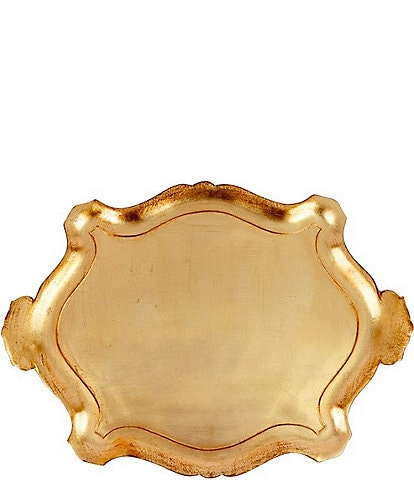 VIETRI Florentine Wooden Accessories Gold Extra Large Oblong Decorative Tray