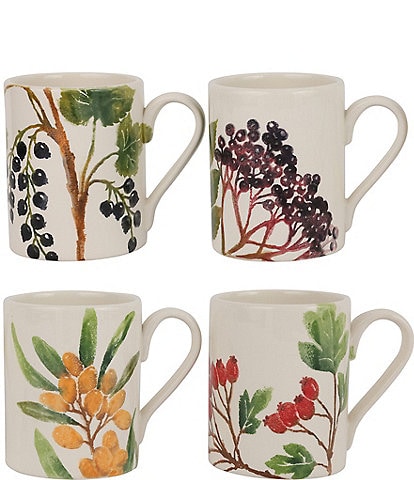 VIETRI Foresta Primavera Assorted Mugs, Set of 4