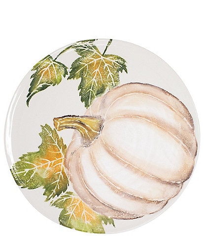 VIETRI Harvest Pumpkins Round Platter with Pumpkin
