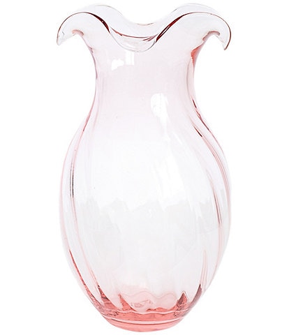 VIETRI Hibiscus Glass Vertical Fluted Small Vase