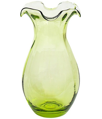 VIETRI Hibiscus Glass Vertical Fluted Small Vase