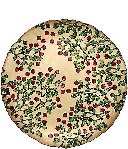 VIETRI Holiday Cranberry Glass Dinner Plate