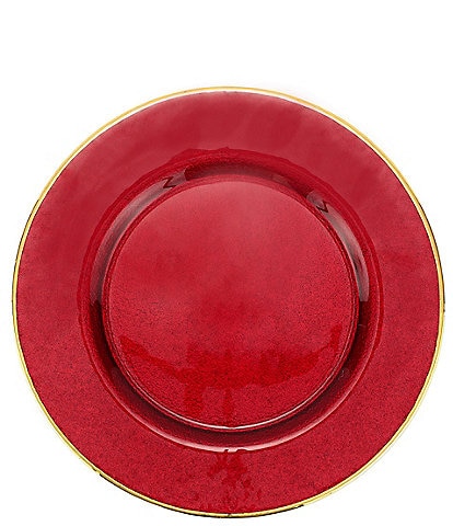 VIETRI Holiday Metallic Glass Service Charger Plate