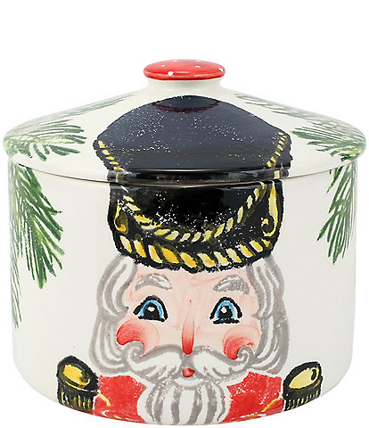 VIETRI Holiday Nutcrackers Collection Biscotti Jar